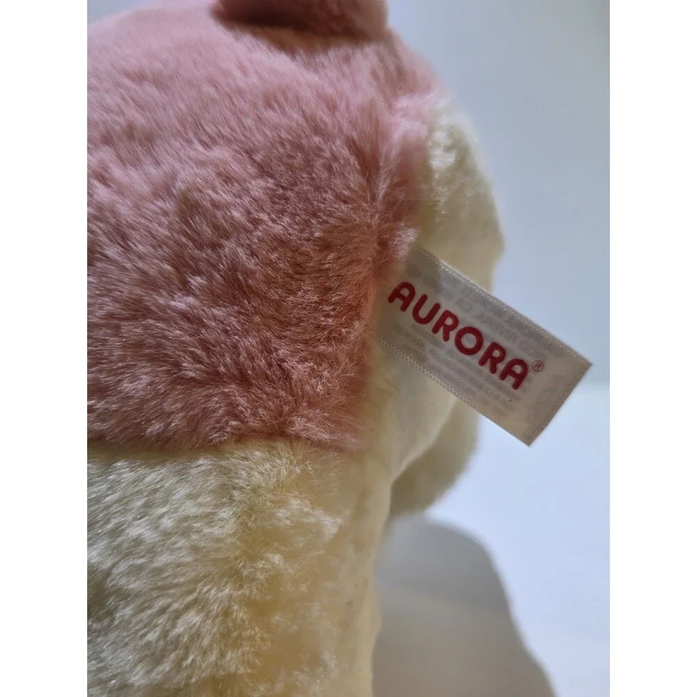 Aurora Pretty in Pink Bessie Plush Puppy Dog Pink & Cream Stuffed Animal